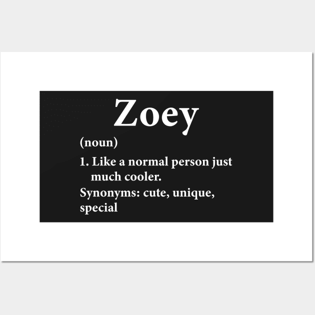 Zoey Name Definition Funny Personalized Wall Art by HawaiPlus